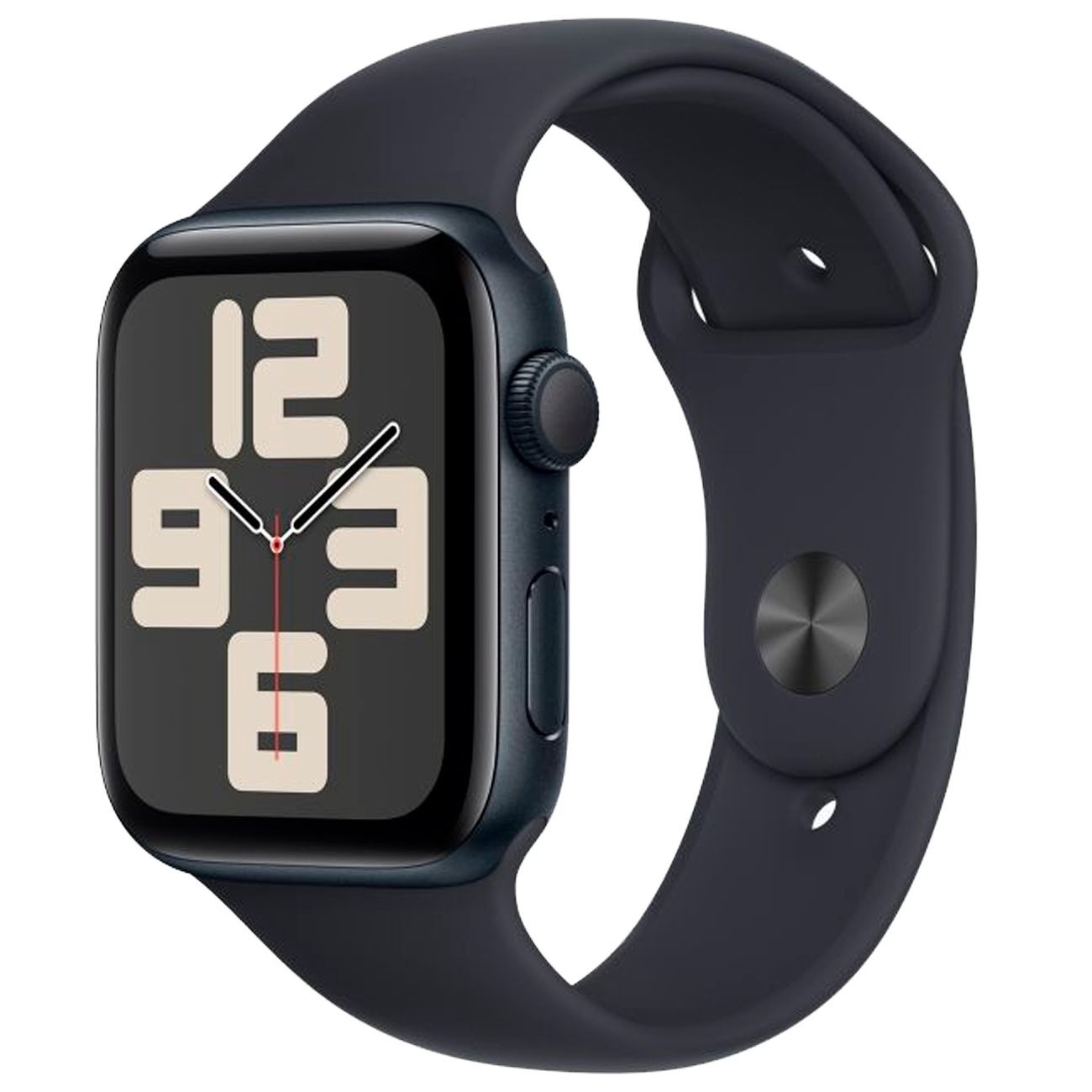 Apple Watch SE (2023), 40 мм, корпус из алюминия цвета «тёмная ночь», спортивный ремешок «тёмная ночь»