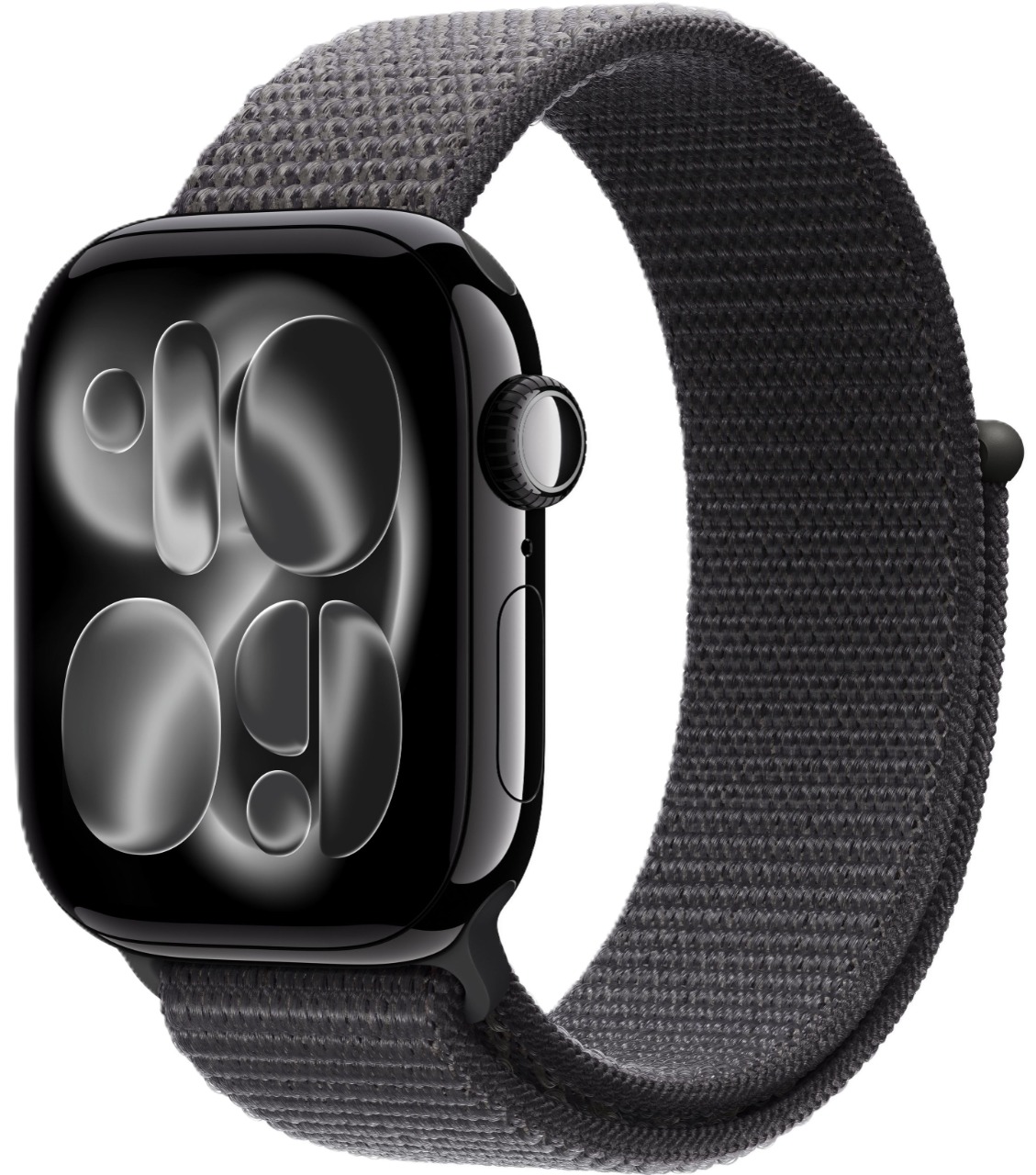 Apple Watch Series 11, 42 мм, корпус из алюминия цвета «чёрный глянец», спортивный ремешок Loop тёмно-серого цвета