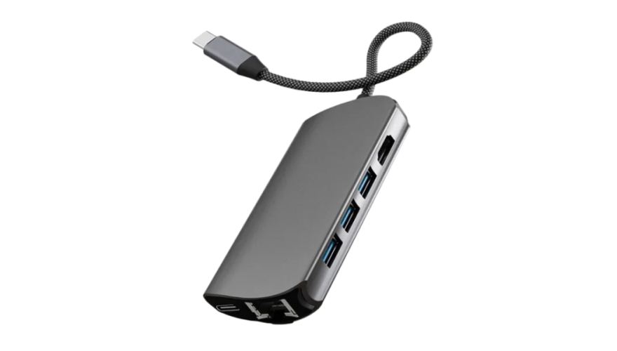 Адаптер VLP USB-C HUB 8-in-1, Графит