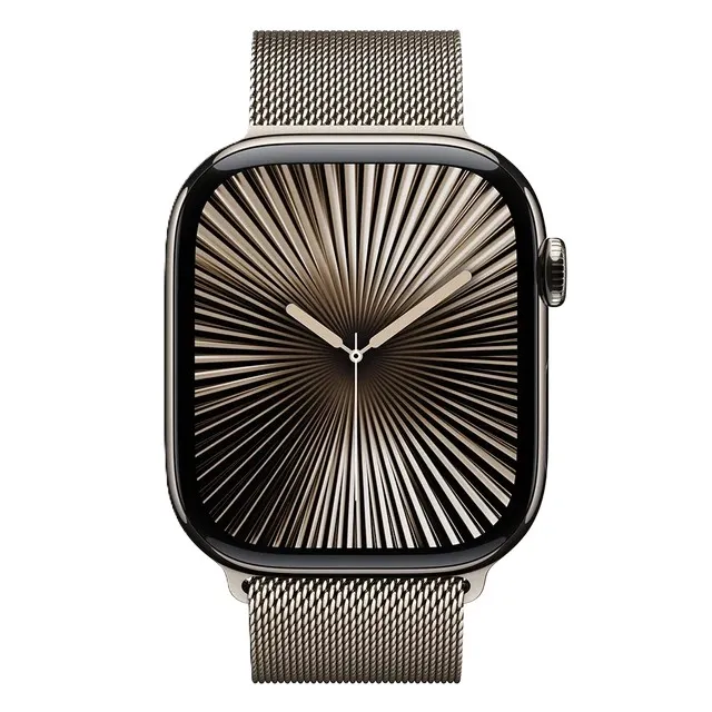 Apple Watch Series 10, 46 мм, корпус из титана, ремешок Milanese цвета "Натуральный титан"