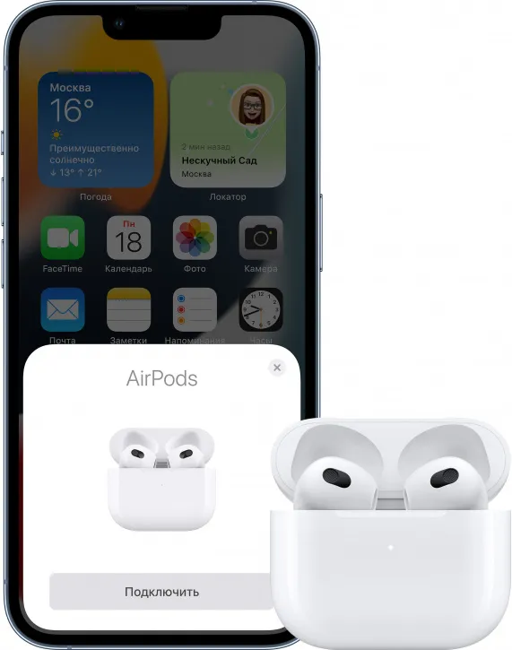 Беспроводные наушники AirPods 3 в футляре с беспроводной зарядкой MagSafe