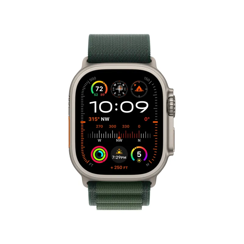 Apple Watch Ultra 2 GPS + Cellular, 49 мм, корпус из титана, ремешок Alpine темно-зеленого цвета