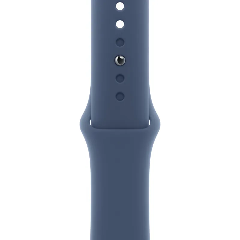 Apple Watch SE (2024), 44 мм, корпус из алюминия серебристого цвета, спортивный ремешок синего цвета