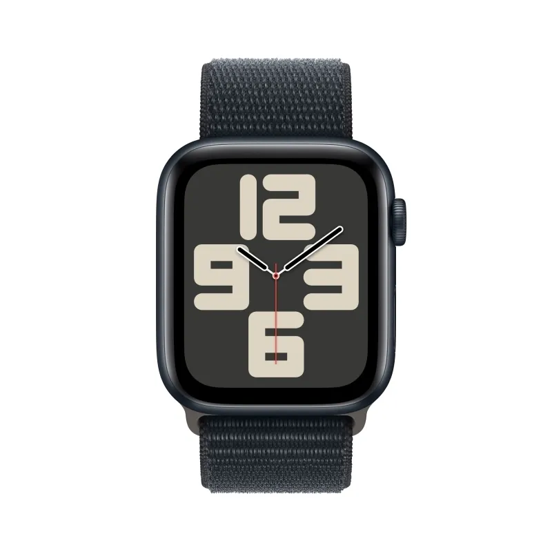 Apple Watch SE (2023), 40 мм, корпус из алюминия цвета «темная ночь», спортивный ремешок Loop «тёмная ночь»