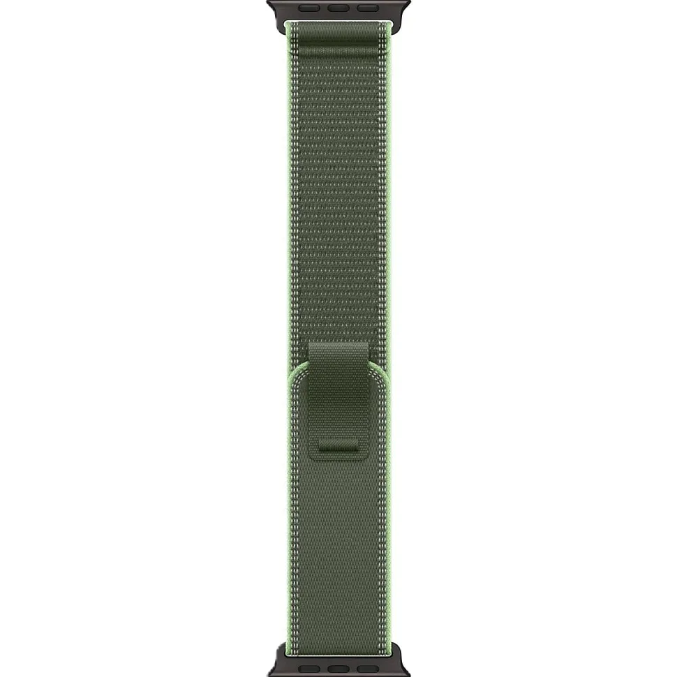 Apple Watch Ultra 3 GPS + Cellular, 49 мм, корпус из чёрного титана, ремешок Trail зелёного/неонового цвета