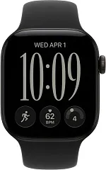Apple Watch Series 12, 42 мм, корпус из алюминия чёрного цвета, спортивный ремешок чёрного цвета