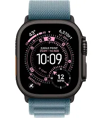 Apple Watch Ultra 3 GPS + Cellular, 49 мм, корпус из чёрного титана, ремешок Alpine светло-голубого цвета