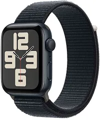 Apple Watch SE (2023), 40 мм, корпус из алюминия цвета «темная ночь», спортивный ремешок Loop «тёмная ночь»