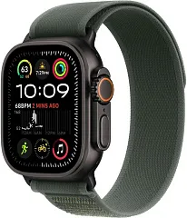 Apple Watch Ultra 2 GPS + Cellular, 49 мм, корпус из черного титана, ремешок Trail зеленого цвета