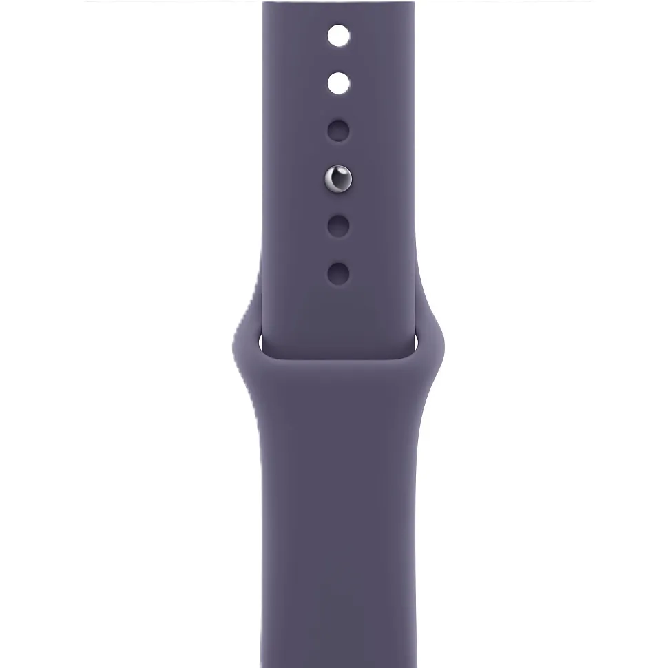 Apple Watch Series 11, 46 мм, корпус из алюминия серебристого цвета, спортивный ремешок цвета "фиолетовый туман"