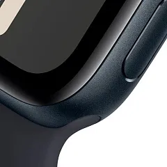 Apple Watch SE (2023), 44 мм, корпус из алюминия цвета «тёмная ночь», спортивный ремешок «тёмная ночь»