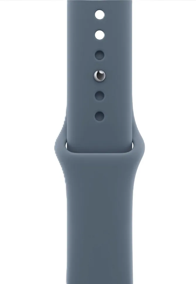 Apple Watch SE (2025), 40 мм, корпус из алюминия цвета «полуночный черный», спортивный ремешок цвета «якорный синий»
